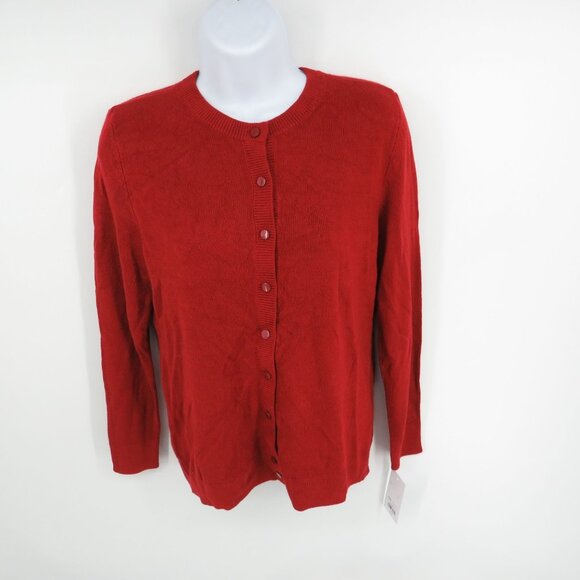 Croft & Barrow Women's PXS Button-Up Cardigan Sweater Red NWT $36 - Picture 1 of 4